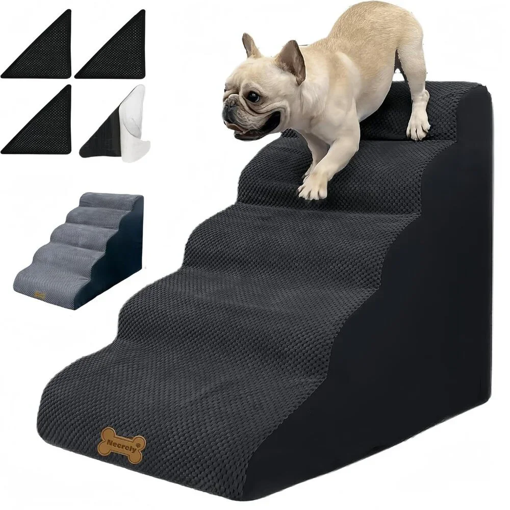 Dog Stairs & Pet Ramp for Small/Large Dogs to High Beds/Couches - 5 Steps 24-inc